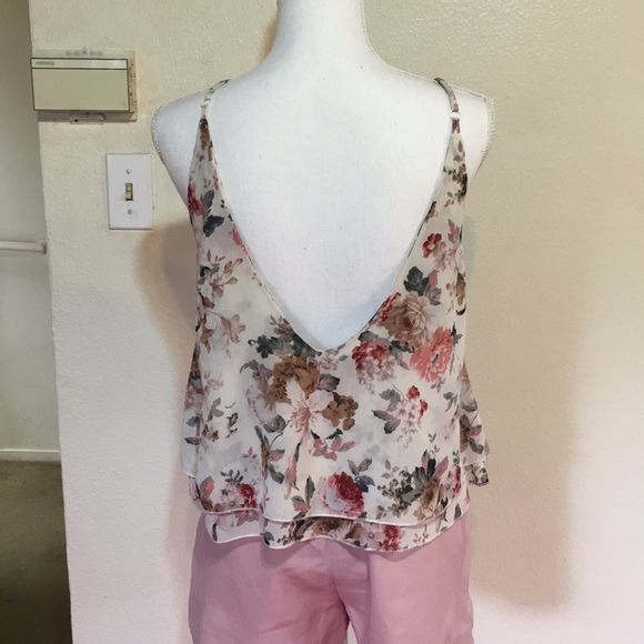 Layered floral chiffon top - Picture 3 of 6
